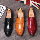 Wedding Shoes 3 Colors Red Bottom Leather Gentleman Brogue Dtress Shoes Toe Men Business Driving Shoes Loafers Casual 2019