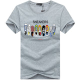 BINYUXD hot sale 2018 Summer brand fashion cotton o-neck men t shirts SNEAKERS shoes printed T-Shirt for man plus size s-5xl