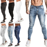 GINGTTO Jeans Men Elastic Waist Skinny Jeans Men