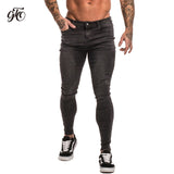 GINGTTO Jeans Men Elastic Waist Skinny Jeans Men