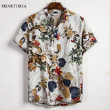 Summer Man Shirt Mens Ethnic Printed