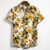 Summer Man Shirt Mens Ethnic Printed