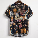 Summer Man Shirt Mens Ethnic Printed