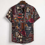 Summer Man Shirt Mens Ethnic Printed