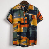 Summer Man Shirt Mens Ethnic Printed