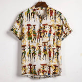 Summer Man Shirt Mens Ethnic Printed